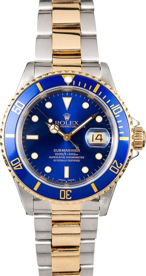 rolex submariner 16613 stahl/ gold|rolex 16613 blue for sale.